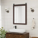 30 x 22 Inch Wall Mount Mirror with Wood Frame by LJGDeals