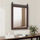30 x 22 Inch Wall Mount Mirror with Wood Frame by LJGDeals