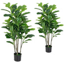 51 Inch 2-Pack Artificial Fiddle Leaf Fig Tree for Indoor and Outdoor by LJGDeals
