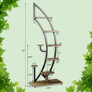 6-Tier 9 Potted Metal Plant Stand Holder Display Shelf with Hook-White by LJGDeals