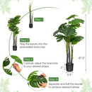 4 Feet Artificial Tree Artificial Monstera Palm Tree Fake Plant by LJGDeals