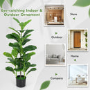 2-Pack Artificial Fiddle Leaf Fig Tree for Indoor and Outdoor by LJGDeals