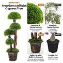 3 Feet Decorative Artificial Cedar Topiary Tree with Rattan Trunk by LJGDeals