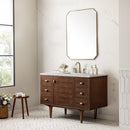 James Martin Amberly 48" Dual Mount Single Bathroom Vanity, Mid-Century Walnut