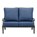 Black Aluminum Deep Seating Loveseat with Cushions