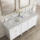 James Martin Brittany 72" Double Bathroom Vanity, Bright White