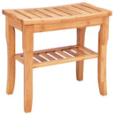 Bathroom Bamboo Shower Chair Bench with Storage Shelf by LJGDeals