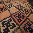 5'2" x 12'9" Vintage Hand Woven Southwestern Kilim 100% Wool Area Rug Brown