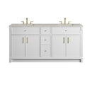 James Martin Bellshire 72" Double Bathroom Vanity, Bright White