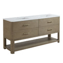 James Martin Lucian 72" Double Bathroom Vanity, Pebble Oak