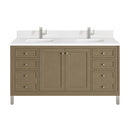 James Martin Chicago 60" Double Bathroom Vanity, Walnut Whisper