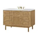 James Martin Laurent 48" Dual Mount Single Bathroom Vanity, Light Natural Oak