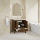 James Martin Myrrin 30" Single Bathroom Vanity, Mid-Century Walnut