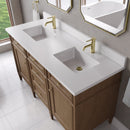 James Martin Brittany 60" Double Bathroom Vanity, Pecan