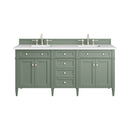 James Martin Brittany 72" Double Bathroom Vanity, Smokey Celadon