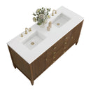 James Martin Myrrin 60" Double Bathroom Vanity, Mid-Century Walnut