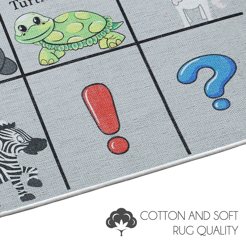 Low Pile- Non-Slip- Educational Kids Rug for Playroom | AlphabetPattern |39.5 x 59 Inches