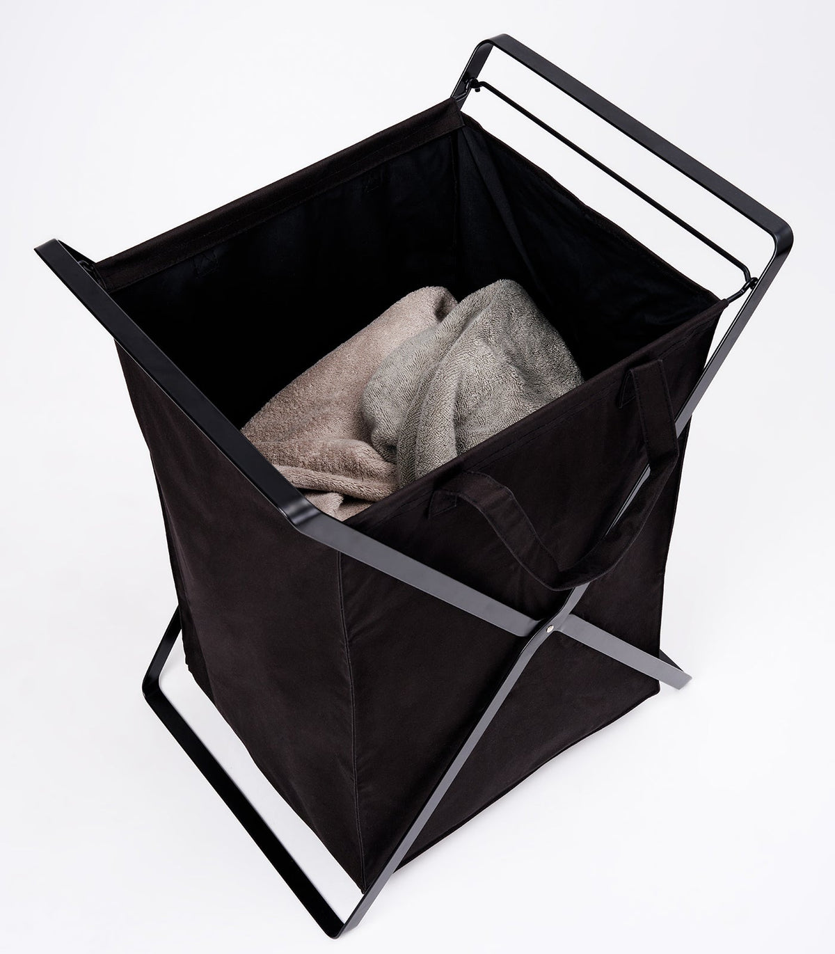Laundry Hamper with Cotton Liner - Two Sizes - Steel + Cotton, photo 14 of 18