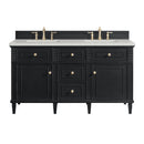 James Martin Lorelai 60" Double Bathroom Vanity, Black Onyx