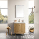 James Martin Laurent 30" Dual Mount Single Bathroom Vanity, Light Natural Oak