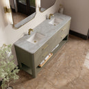 James Martin Lucian 72" Double Bathroom Vanity, Pebble Oak
