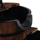 2-Tiers Outdoor Wooden Barrel Waterfall Fountain with Pump by LJGDeals