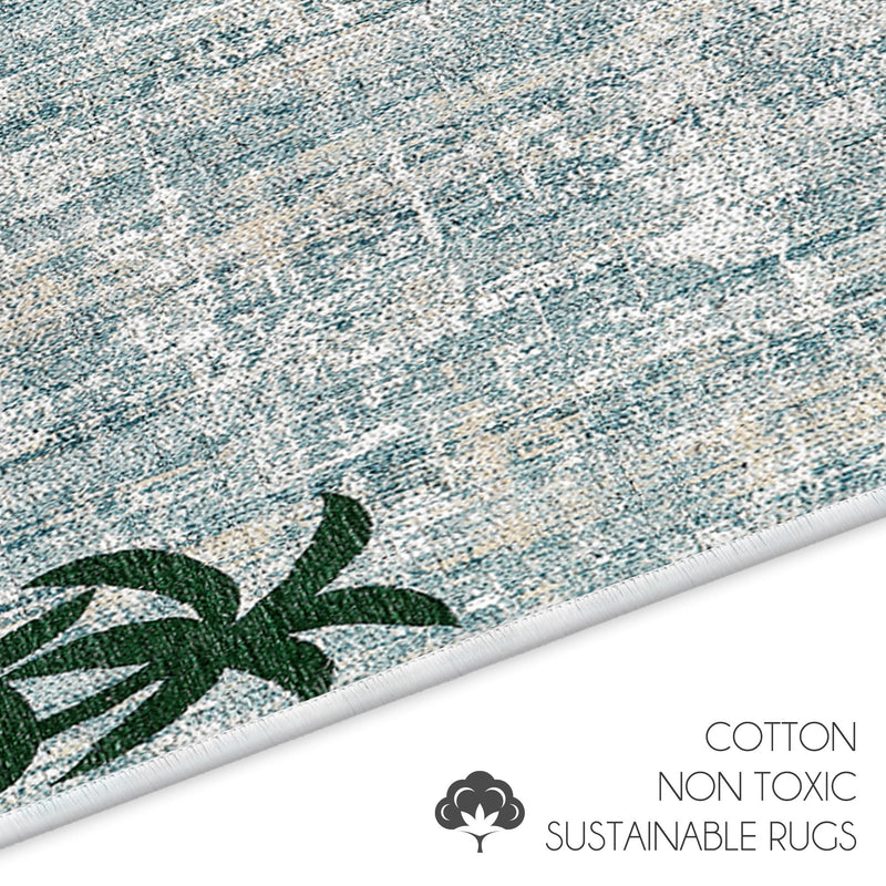 Miami Design U Shape Bathroom Rug | 20”x24" | Multicolor
