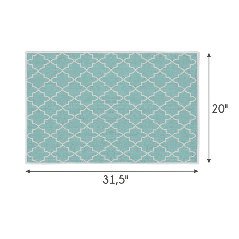 Geometric Design Multipurpose Floor Mat | 20"x31" | Turquoise