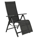Outdoor Folding Lounge Chair with 7 Adjustable Backrest and Footrest Positions-Gray by LJGDeals