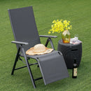 Outdoor Folding Lounge Chair with 7 Adjustable Backrest and Footrest Positions-Gray by LJGDeals