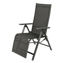 Outdoor Folding Lounge Chair with 7 Adjustable Backrest and Footrest Positions-Gray by LJGDeals
