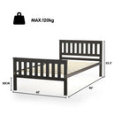 Twin Size Wood Platform Bed with Headboard by LJGDeals