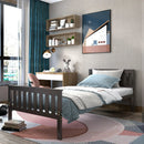 Twin Size Wood Platform Bed with Headboard by LJGDeals