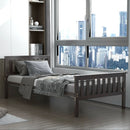 Twin Size Wood Platform Bed with Headboard by LJGDeals