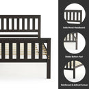 Twin Size Wood Platform Bed with Headboard by LJGDeals