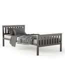 Twin Size Wood Platform Bed with Headboard by LJGDeals