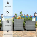 3 Pieces Patio Rattan Furniture Set with Cushioned Armrest Sofa by LJGDeals
