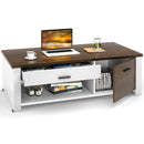 Modern Coffee Table with Front Back Drawers and Compartments for Living Room by LJGDeals