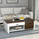 Modern Coffee Table with Front Back Drawers and Compartments for Living Room by LJGDeals