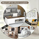 Modern Coffee Table with Front Back Drawers and Compartments for Living Room by LJGDeals