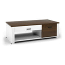 Modern Coffee Table with Front Back Drawers and Compartments for Living Room by LJGDeals