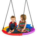 40 inch Saucer Tree Outdoor Round Platform Swing with Pillow and Handle-Multicolor by LJGDeals