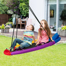 40 inch Saucer Tree Outdoor Round Platform Swing with Pillow and Handle-Multicolor by LJGDeals