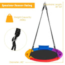 40 inch Saucer Tree Outdoor Round Platform Swing with Pillow and Handle-Multicolor by LJGDeals