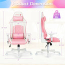 Ergonomic High Back Computer Desk Chair with Headrest and Lumbar Support-Pink by LJGDeals