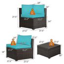 6 Pieces Patio Furniture Sofa Set with Cushions for Outdoor by LJGDeals