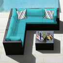 6 Pieces Patio Furniture Sofa Set with Cushions for Outdoor by LJGDeals