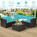6 Pieces Patio Furniture Sofa Set with Cushions for Outdoor by LJGDeals