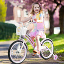 18 Inch Kids Adjustable Bike with Training Wheels-Purple