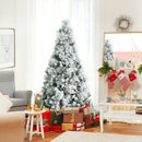 6 Feet Snow Flocked Christmas Tree with Pine Cone and Red Berries by LJGDeals
